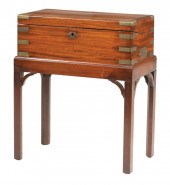 REGENCY BRASS-BANDED MAHOGANY