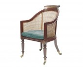 REGENCY BRASS INLAID CANE BACK
