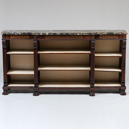 REGENCY BRASS INLAID MAHOGANY