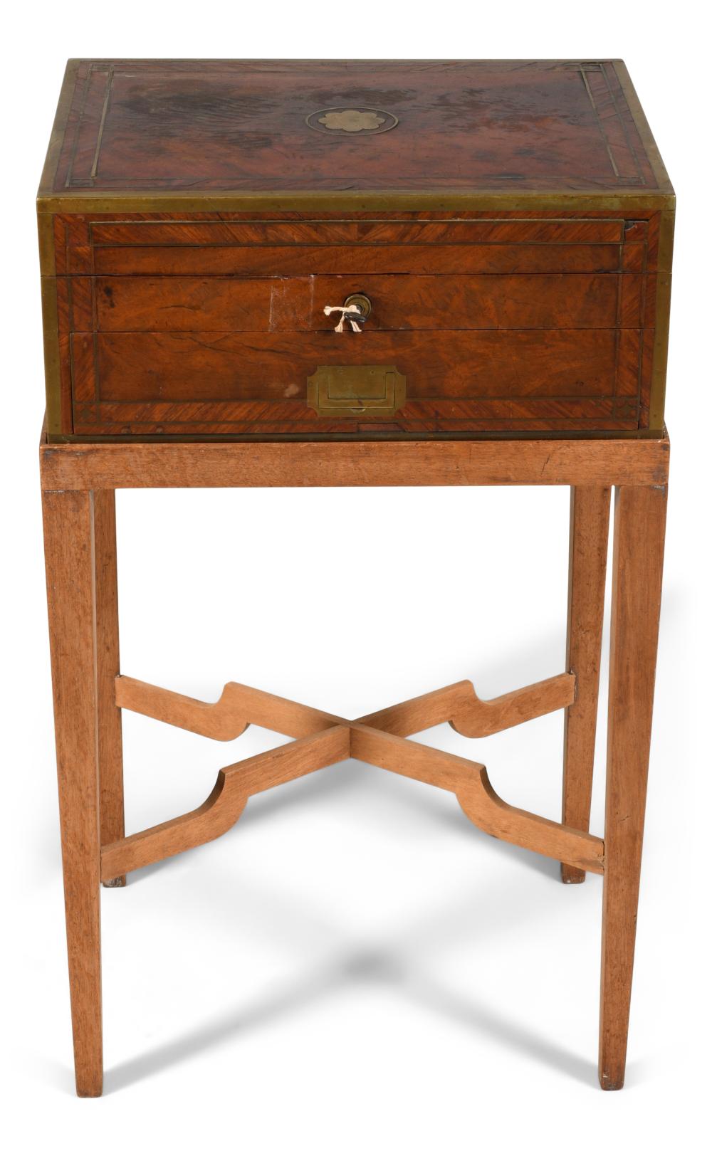 REGENCY BRASS INLAID MAHOGANY