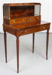 REGENCY BRASS INLAID MAHOGANY