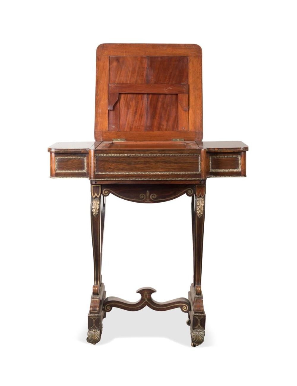 REGENCY BRASS INLAID ROSEWOOD