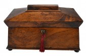 REGENCY BURL WOOD TEA CADDYBri