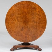 REGENCY BURL YEW TILT-TOP CENT