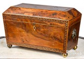 REGENCY BURLWOOD TEA CADDY, 19