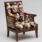 REGENCY CARVED MAHOGANY AND TU