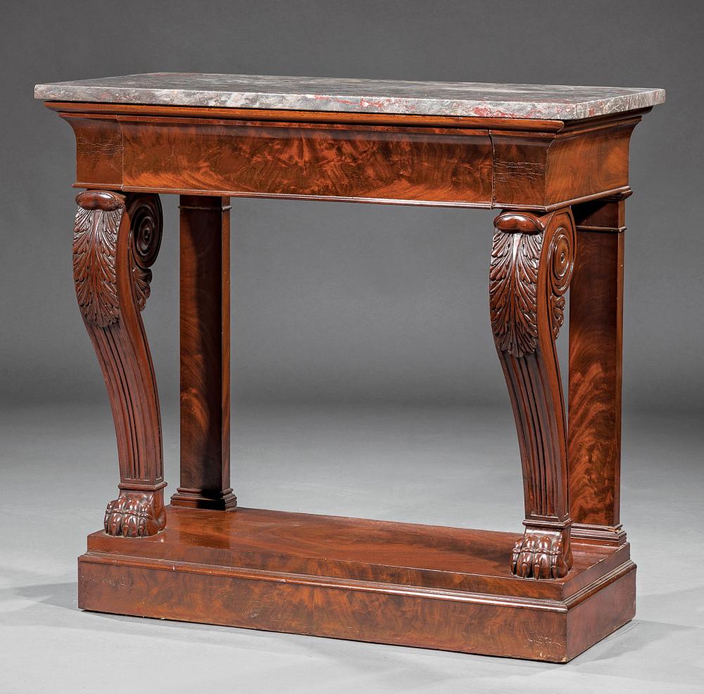 REGENCY CARVED MAHOGANY CONSOLE