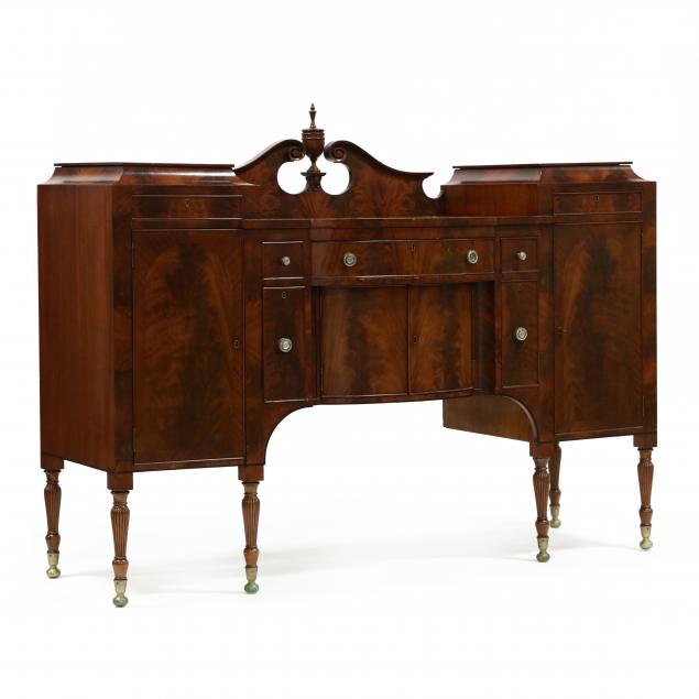 REGENCY CARVED MAHOGANY SIDEBOARD