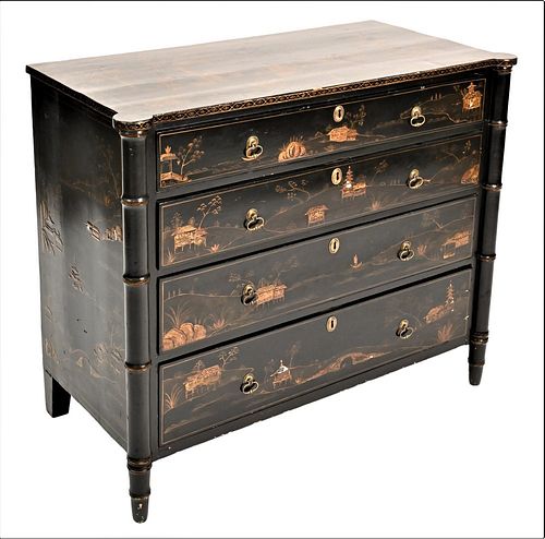 REGENCY CHEST OF FOUR DRAWERS,