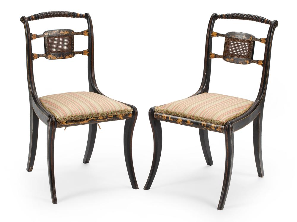 REGENCY CHINOISERIE BLACK LACQUERED