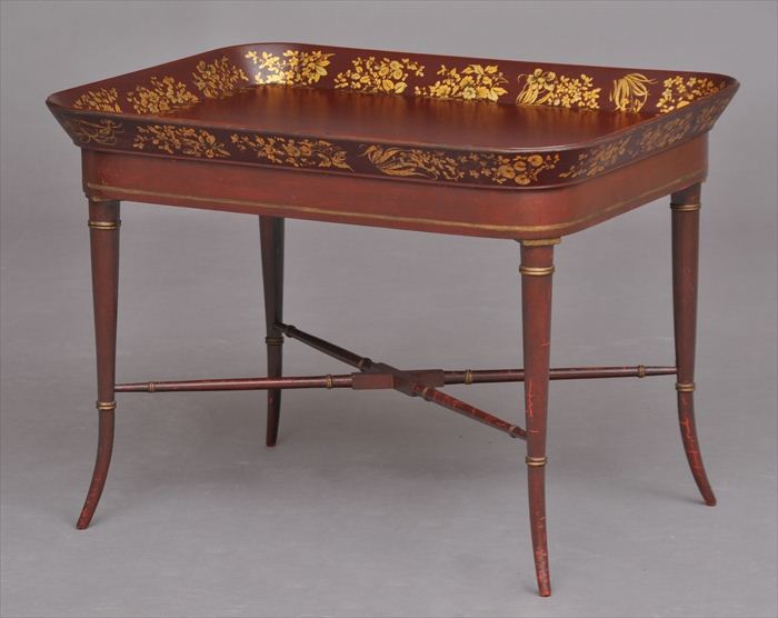 REGENCY CLARET AND GILT JAPANNED
