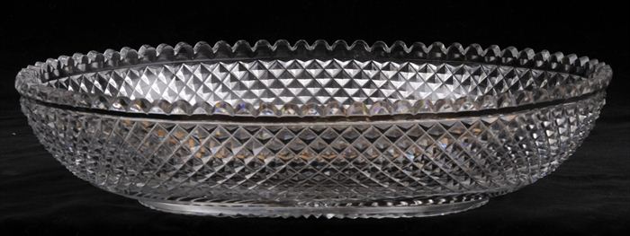 REGENCY CUT-GLASS OVAL EPERGNE BOWL