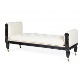 REGENCY EBONISED CHAISE LONGUE