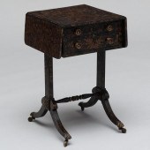 REGENCY EBONIZED AND DECOUPAGE