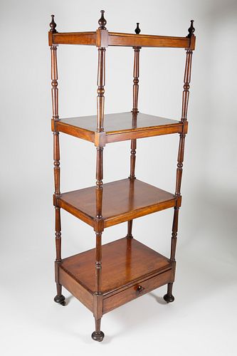 REGENCY FOUR-TIER MAHOGANY ETAGERE,