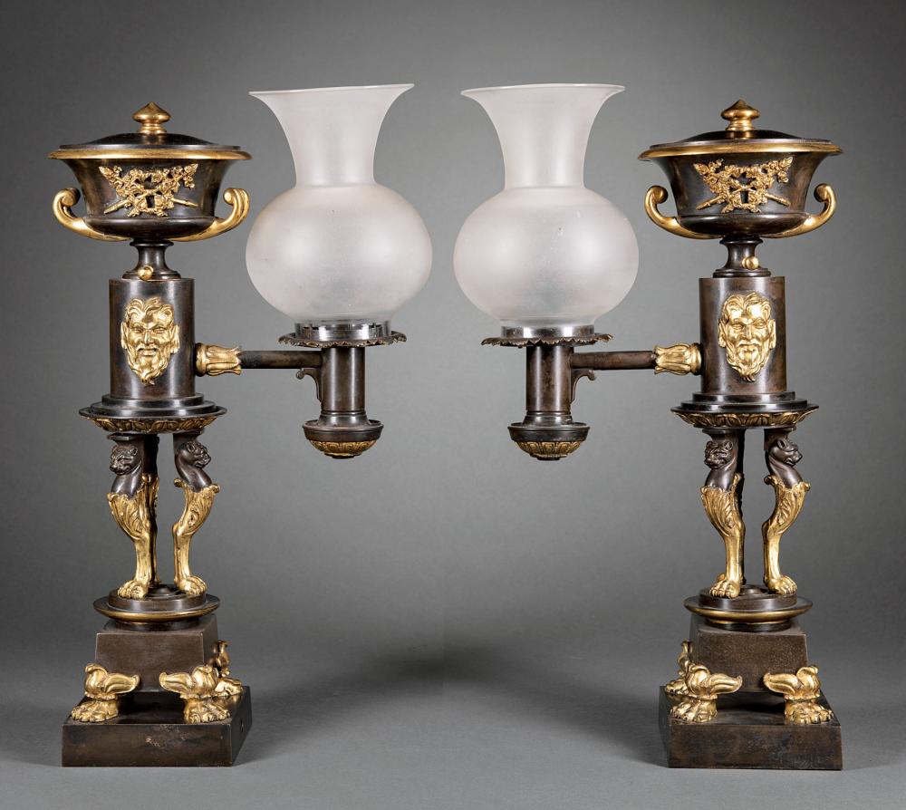 REGENCY GILT AND PATINATED BRONZE