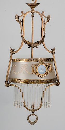 REGENCY GILT BRONZE CHANDELIER W/
