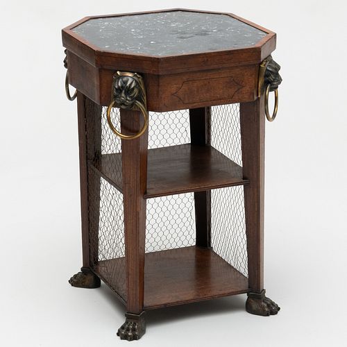 REGENCY GILT-BRONZE EBONY INLAID