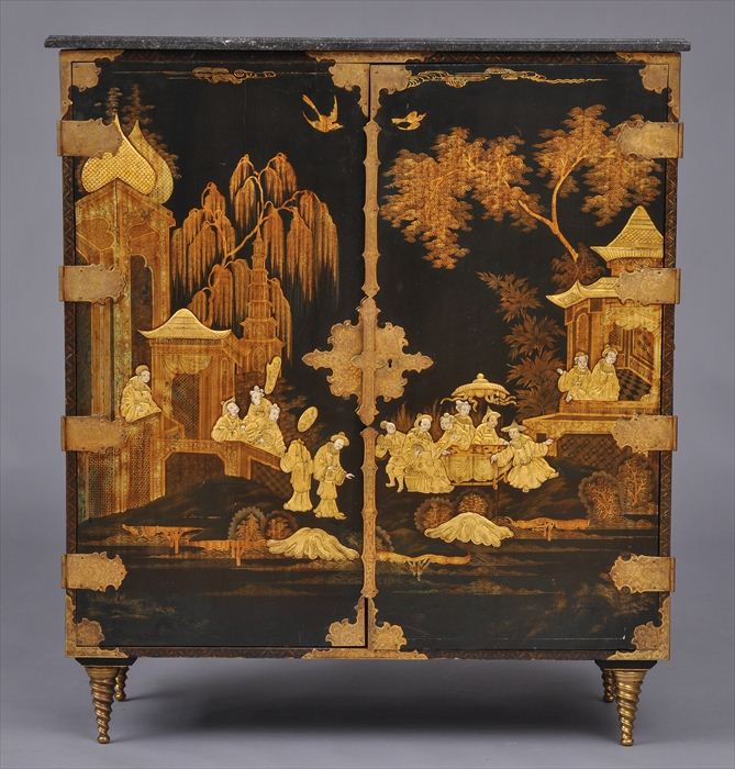 REGENCY GILT-METAL MOUNTED JAPANNED