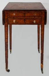 REGENCY INLAID BURL WALNUT TAB