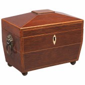Regency inlaid casket form tea