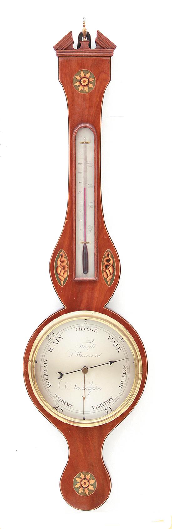 Regency inlaid mahogany barometer