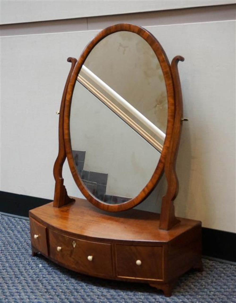 REGENCY INLAID MAHOGANY BOW-FRONT