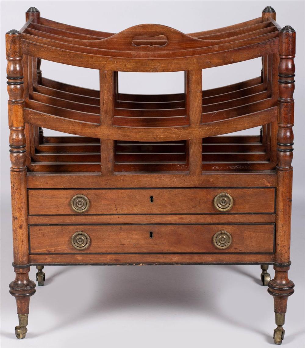 REGENCY INLAID MAHOGANY CANTERBURY,