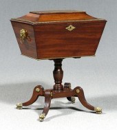 Regency inlaid mahogany cellar