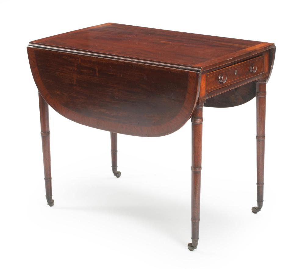 REGENCY INLAID MAHOGANY PEMBROKE