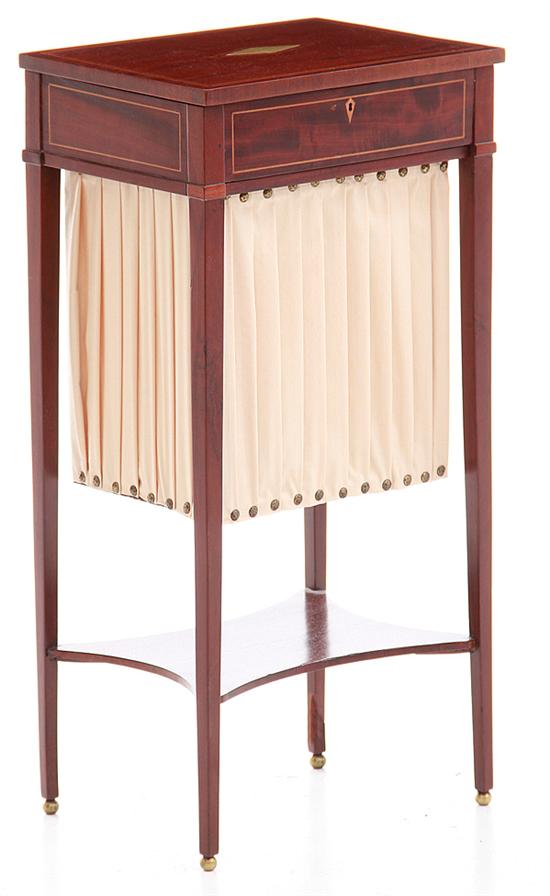 Regency inlaid mahogany sewing
