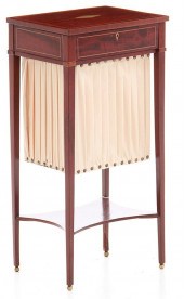 Regency inlaid mahogany sewing
