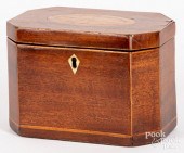 REGENCY INLAID MAHOGANY TEA CA