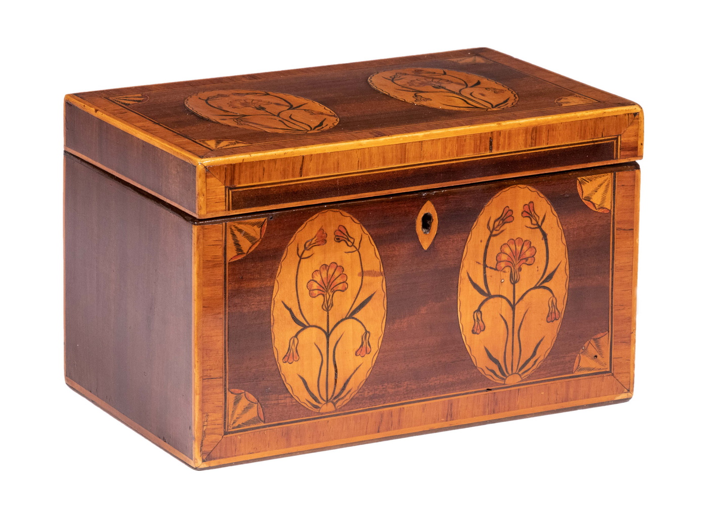 REGENCY INLAID TEA CADDY 19th c.