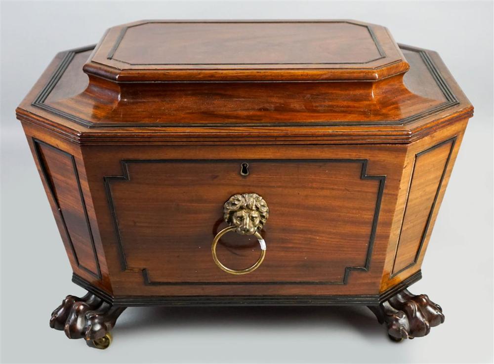 REGENCY MAHOGANY AND EBONY INLAID
