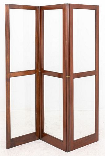 REGENCY MAHOGANY AND GLASS THREE