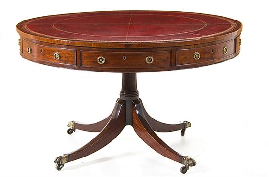 Regency mahogany and tooled-leather