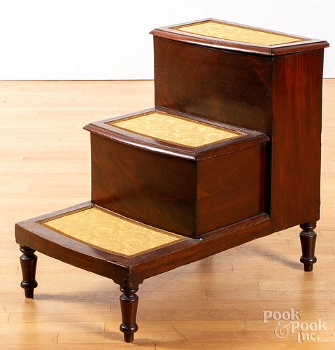 REGENCY MAHOGANY BED STEPS, EARLY