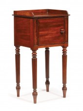 REGENCY MAHOGANY BEDSIDE COMMO