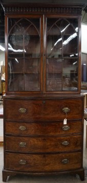 REGENCY MAHOGANY BOW-FRONT BUT