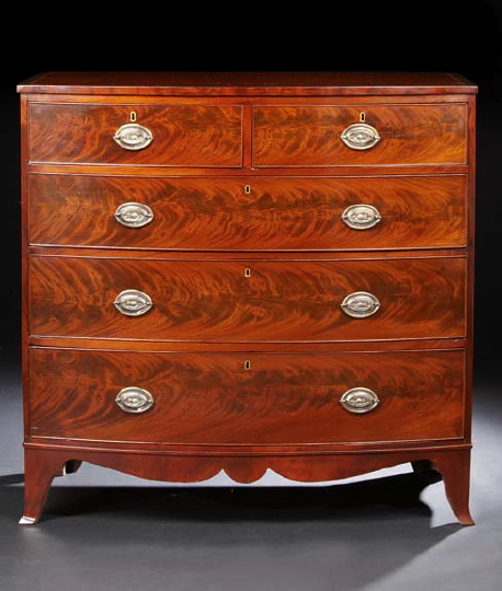 Regency Mahogany Bowfront Chest, 