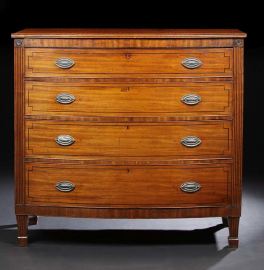 Regency Mahogany Bowfront Chest, 