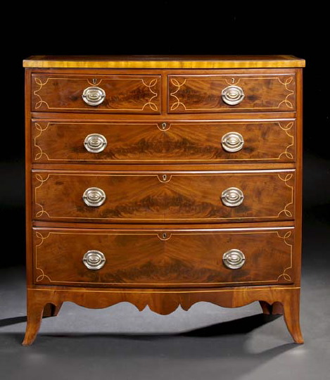 Regency Mahogany Bowfront Chest, 