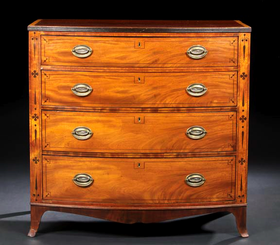 Regency Mahogany Bowfront Chest, 