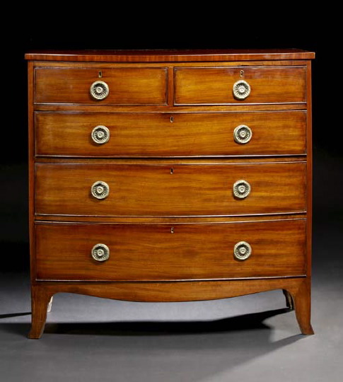 Regency Mahogany Bowfront Chest, 