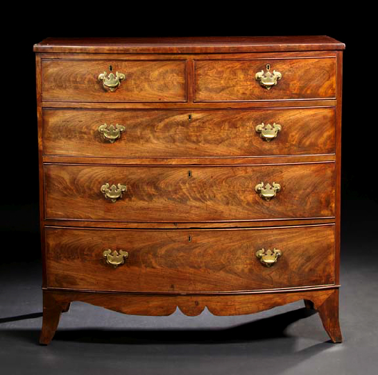 Regency Mahogany Bowfront Chest, 