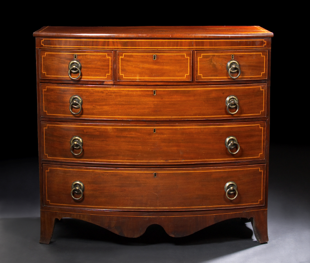 Regency Mahogany Bowfront Chest, 