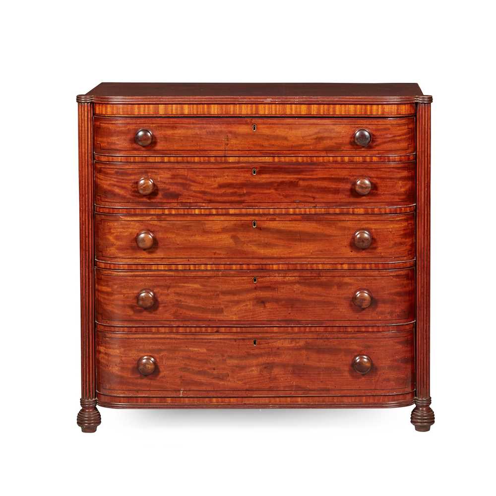 REGENCY MAHOGANY BOWFRONT CHEST