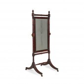REGENCY MAHOGANY CHEVAL MIRROR
