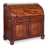 REGENCY MAHOGANY CYLINDER DESK